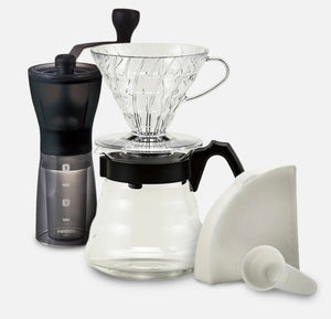 Hario Mini Mill Plus V60 Craft Coffee Maker Kit Bundle - Full Bloom Coffee Roasters