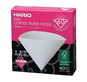 Hario V60 01 Filter Papers (40) - Full Bloom Coffee Roasters